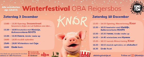 Het winterfestival Oba Reigersbos 3 en 10 december